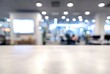 © Riz - Blurred Interior with White Table and Overhead Lights