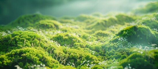 Poster - abstract background stunning natural scenery moss. copy space image. place for adding text and desig