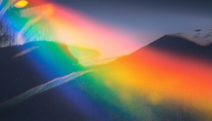 Wall Mural - Dusted Holographic Abstract Multicolored Backgound Photo Overlay, Screen Mode for Vintage Retro Looking, Rainbow Light Leaks Prism Colors, Trend Design Creative Defocused Effect, Blurred Glow Vintage