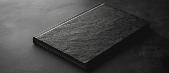 Poster - Small black sketchbook bound with a spring. Copy space image. Place for adding text and design