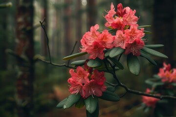 Poster - Gorgeous forest flower rhododendron