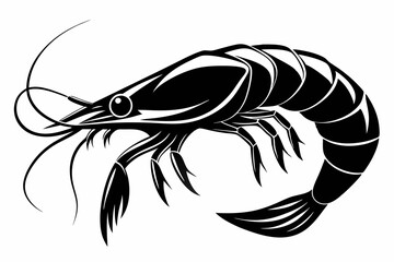 shrimp silhouette Vector art illustration