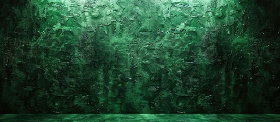 Wall Mural - Abstract Grunge Decorative Relief Green Background Textured Colored Stucco Wall with a spotlight Dark Square Background with Copyspace for design