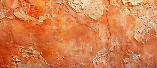 Canvas Print - Terracotta colored painted stucco wall Background texture. Copy space image. Place for adding text and design