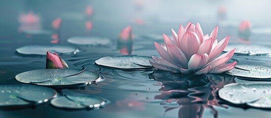 Canvas Print - lotus. Copy space image. Place for adding text and design