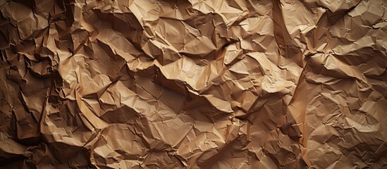 Poster - Crumpled brown paper texture background for design purposes. Copy space image. Place for adding text and design