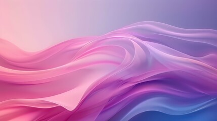 Poster - Abstract Gradient Waves in Pink and Purple Tones with Smooth Flowing Lines and Soft Light Effects