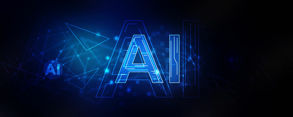 2d illustration Artificial Intelligence (AI) concept