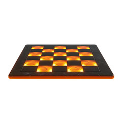 Wall Mural - Illuminated Chessboard Glowing with a Transparent Background