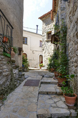 Sticker - A street in Sasso di Castalda, a village in Basilicata, Italy