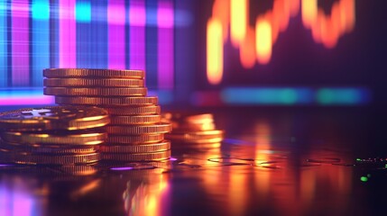 Aufkleber - Cryptocurrency Bitcoin with price chart, stock market information