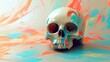 © Andrii  - Grunge Artistic Skull with Textured Background