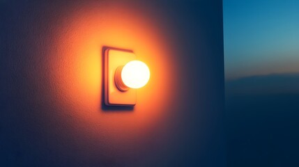 Poster - Conceptual image of a modern minimalist light switch that controls the sun representing the power of technology and innovation to transform our environment and our relationship with the natural world