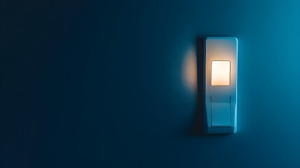 Poster - Conceptual digital of a light switch that powers up an unknown futuristic machine or device  The image has a minimalist abstract and high tech aesthetic with copy space for text or design elements
