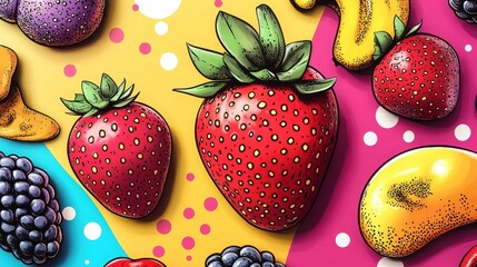 Wall Mural - Pop Art Fruit.