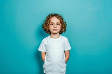 Portrait of a cute male child against green background