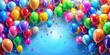 © Collection - Colorful happy birthday background with balloons creating a festive atmosphere