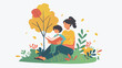 © Nora - Young Boy Reading Book Outdoors in Park