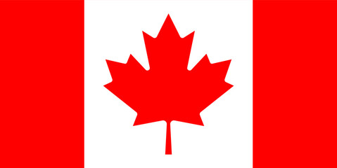 the flag of canada. flat flag of canada. red and white flag. flag for printing. a red maple leaf on 