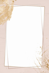 Wall Mural - metallic border frame png on pastel pink background