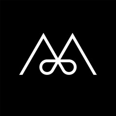 Sticker - Letter m infinity minimal line logo design