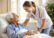 © Natalie - Home caregiver Professional Providing Care to Elderly Patient AI generated