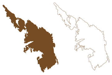 Wall Mural - Askoy island (Kingdom of Norway) map vector illustration, scribble sketch Askoy map