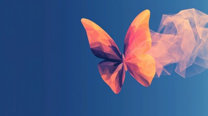 Wall Mural - butterfly effect: depict an abstract butterfly flapping its wings, leading to a chain reaction of in