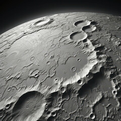 moon's surface: a captivating close-up of the moon's surface, revealing its intricate craters and ru