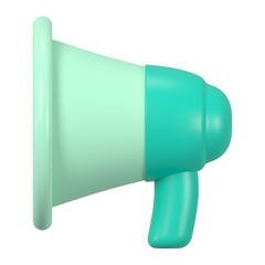 Sticker - Green megaphone png sticker, 3D rendering, campaign announcement concept