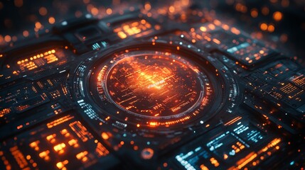Poster - A holographic interface displays vibrant graphics and data aimed at enhancing the competitive experience of gaming tournaments.