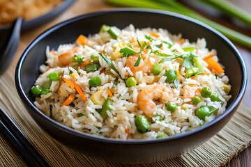 Wall Mural - Asian food eating vegetables rice healthy Chinese fried rice food, delicious fried rice food