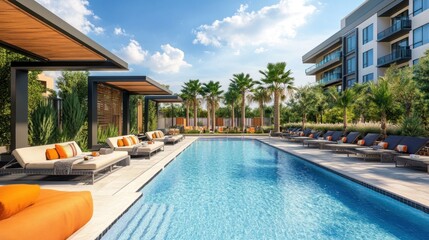 Wall Mural - Modern Luxury Poolside Oasis