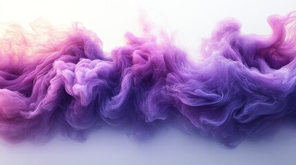 Canvas Print - Purple ink forming abstract shapes while dissolving in water