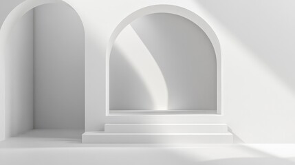 Poster - A minimalist white backdrop with a smooth surface, ideal for showcasing fashion or accessories