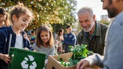 a group of people participating in a community event promoting environmental awareness