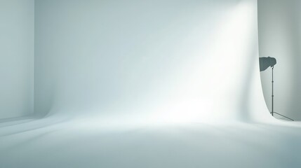 Poster - a simple white backdrop with gentle gradient lighting, enhancing the focus on the subject