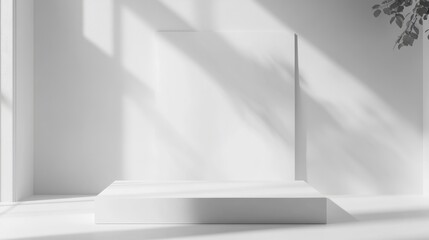 Poster - A simple white backdrop with a subtle drop shadow, adding depth and dimension to the scene