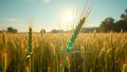 Wall Mural -  Harvesting the golden bounty under the sun