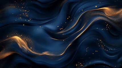 Wall Mural - Abstract Blue and Gold Swirling Background