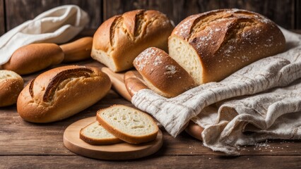 Wall Mural - assortment of baked bread