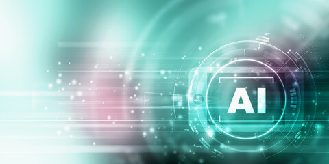 2d illustration Artificial Intelligence (AI) concept
