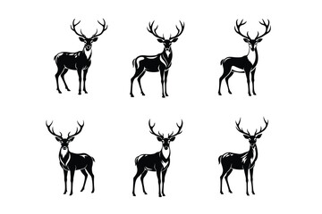 Poster - Deer logo icon Deers vector set silhouettes isolated