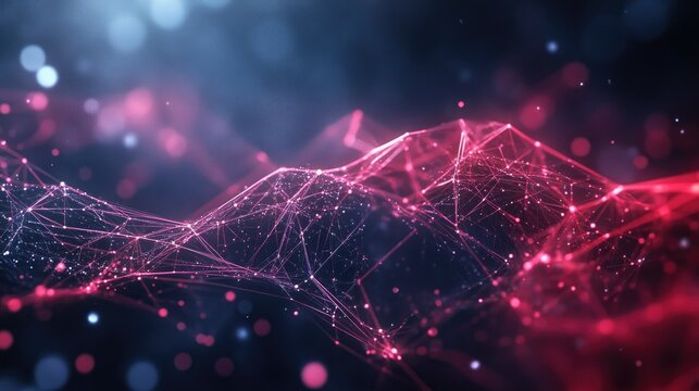 Abstract digital network with complex connections, no people, space for text
