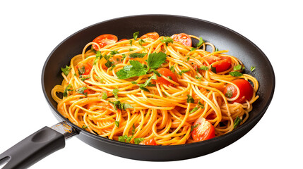 Spaghetti with tomato sauce and basil