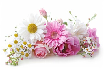 Poster - White background with lovely flowers