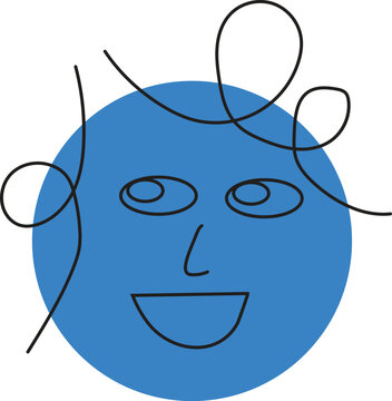 Circle abstract comic Faces with various Emotions