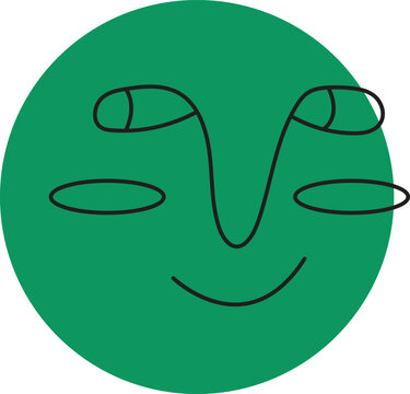 Circle abstract comic Faces with various Emotions