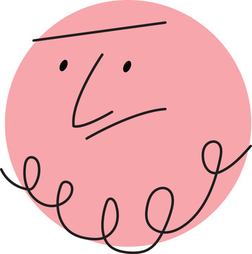 Circle abstract comic Faces with various Emotions
