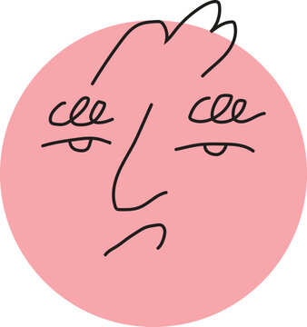 Circle abstract comic Faces with various Emotions